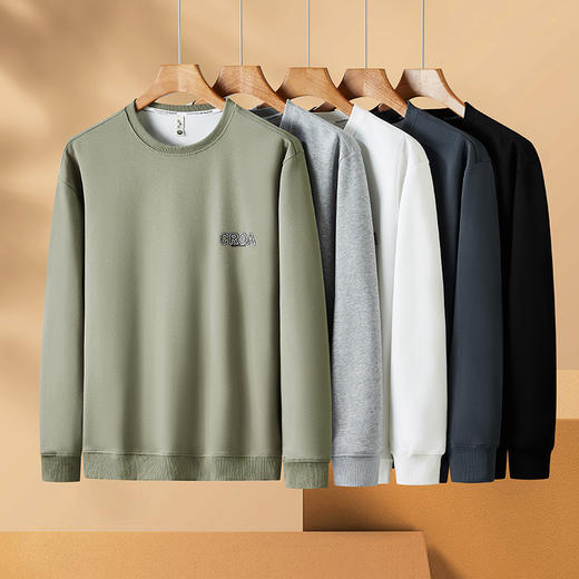 【新款DX】大依优型大码圆领卫衣长袖加肥加大300斤休闲运动上衣男打底衫胖子男士 商品图7