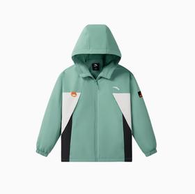 安踏儿童丝光绒上衣春新款男大童防风外套中大童风衣352516611