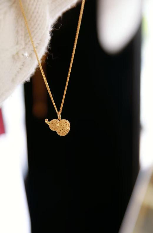 【福禄双全｜好运常伴】精致鎏金镂空纯银葫芦项链 商品图0