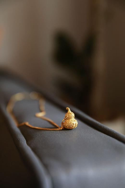 【福禄双全｜好运常伴】精致鎏金镂空纯银葫芦项链 商品图1