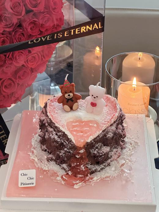 粉色爱心岛屿蛋糕 | 昔果 商品图0