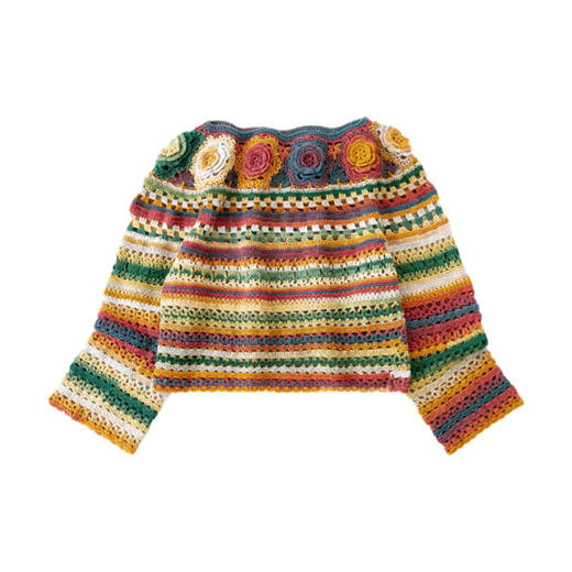 苏苏姐家旧梦一字领上衣手工DIY钩针段染羊毛线衣服毛线材料包 商品图4