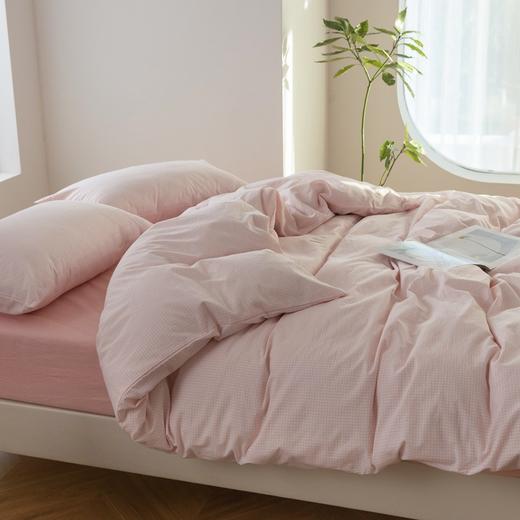 【水洗棉细格纹四件套】纯棉水洗棉四件套细格纹套件简约床上用品格子全棉 商品图2