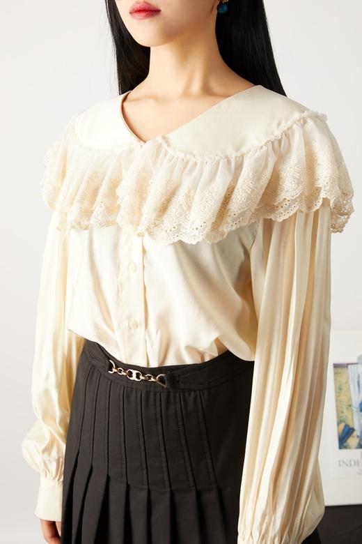 amadella 蕾丝花边拼接娃娃领衬衣 10901 商品图3