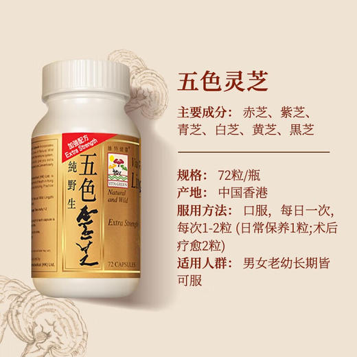 Vita Green 维特健灵五色灵芝72粒 商品图5