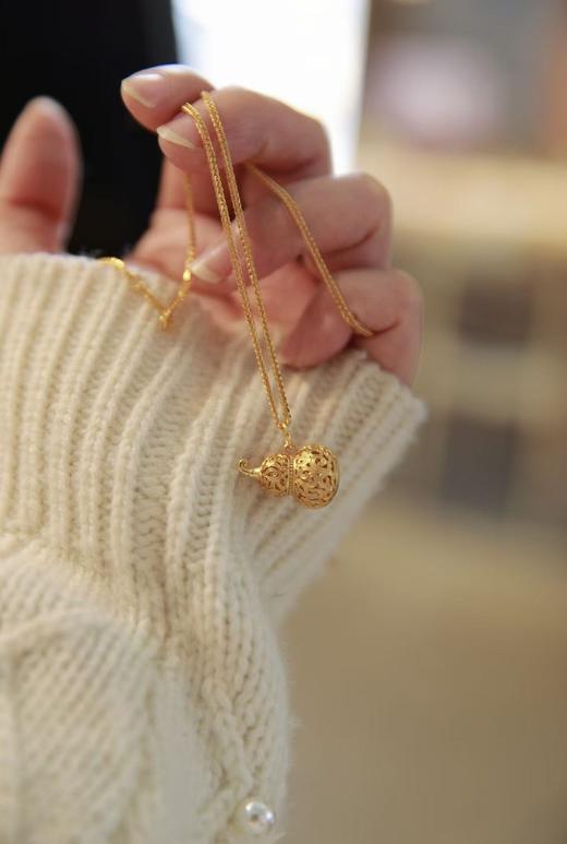 【福禄双全｜好运常伴】精致鎏金镂空纯银葫芦项链 商品图2