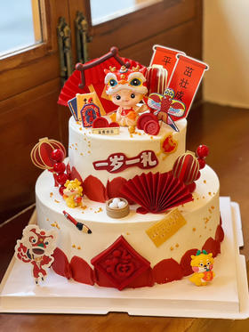 中式周岁蛋糕