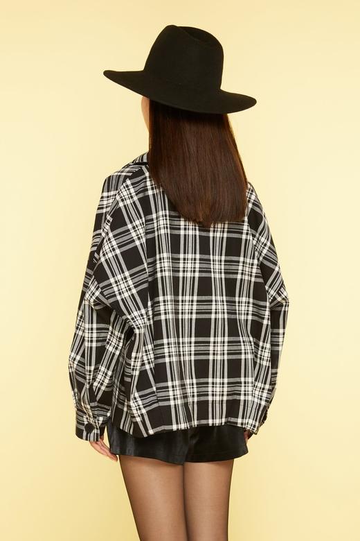 Kai & Kiera 时尚率性黑白格纹衬衣 11356 商品图2