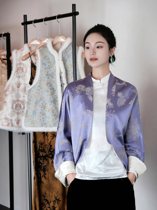 盛唐婧 |双面穿凤戏牡丹真丝外套 商品图1