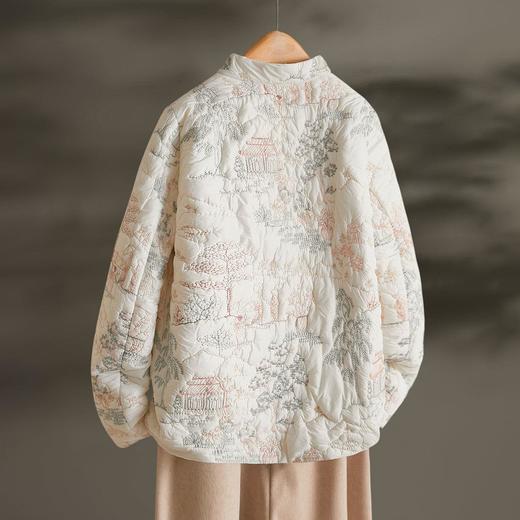 丁摩 时尚立领棉服女春秋新款冬装韩系棉袄夹棉外套刺绣棉衣5ZF-9578 商品图1