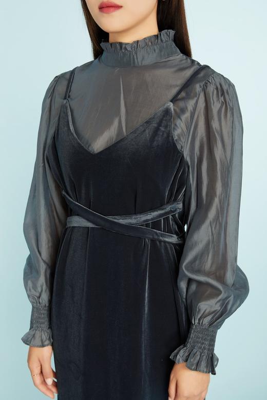 ANSUABEL 吊带丝绒假两件式连衣裙 11226 商品图3