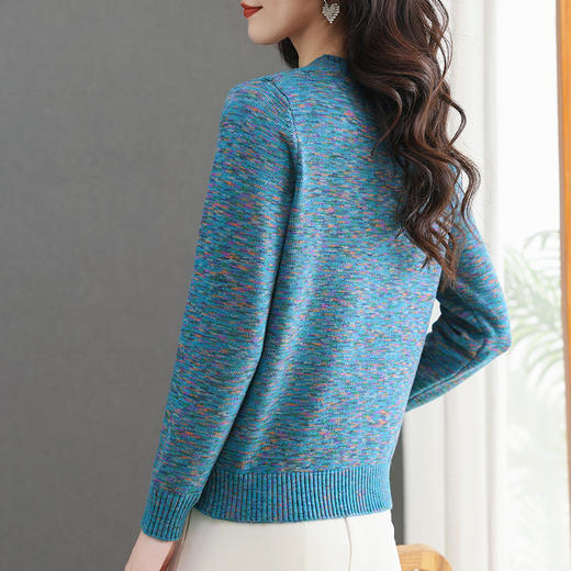 CC-103-5505初春装新款洋气花纱打底衫女士宽松遮肉针织显瘦上衣 商品图3