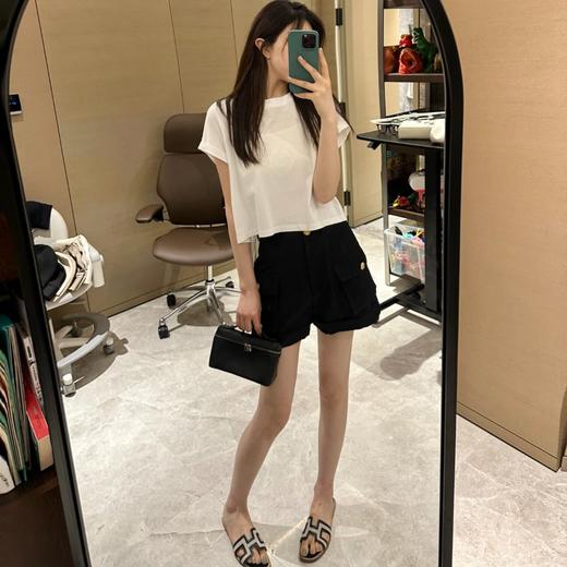 ROMI STUDIO-B【高定系列】高腰百搭休闲香香黑色牛仔短裤K3165 商品图3