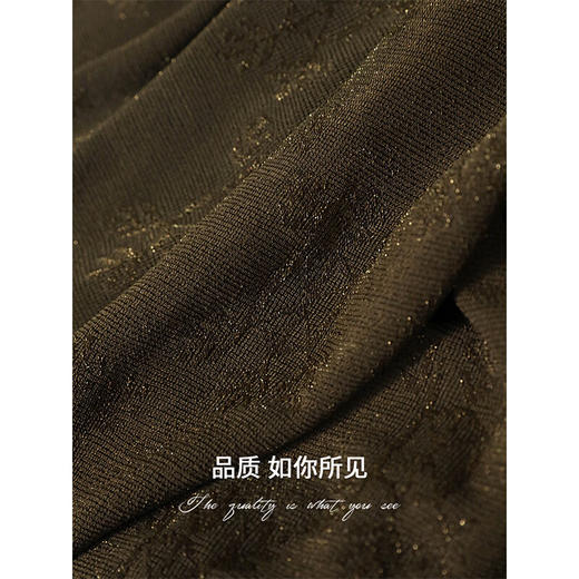 【秒杀】COCOBELLA细闪亮葱提花V领针织衫优雅气质通勤长袖毛衣TS3022 商品图4