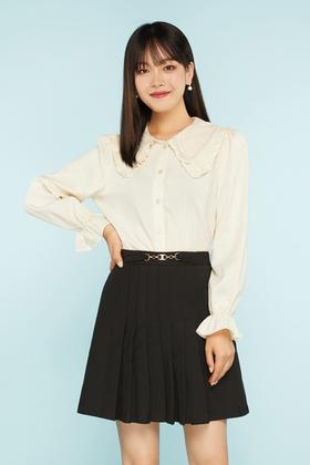 amadella 装饰蕾丝领泡泡袖衬衣 11357