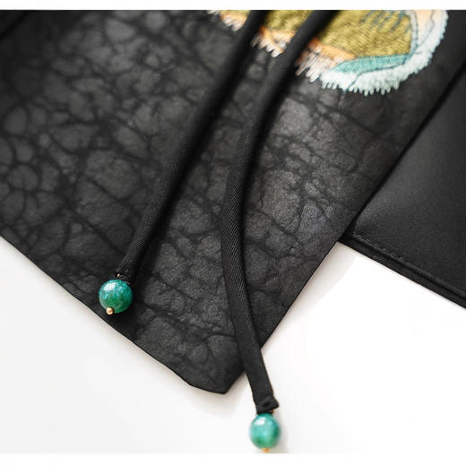 丁摩 老料龟裂纹香云纱桑蚕丝马甲千里江山图国风刺绣重工马夹百搭真丝背心上衣5ZF-0033 商品图3