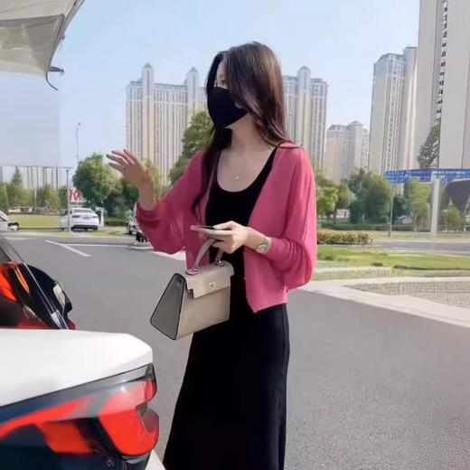 针织开衫女夏2024新款外搭薄款披肩上衣宽松短款外套 商品图2