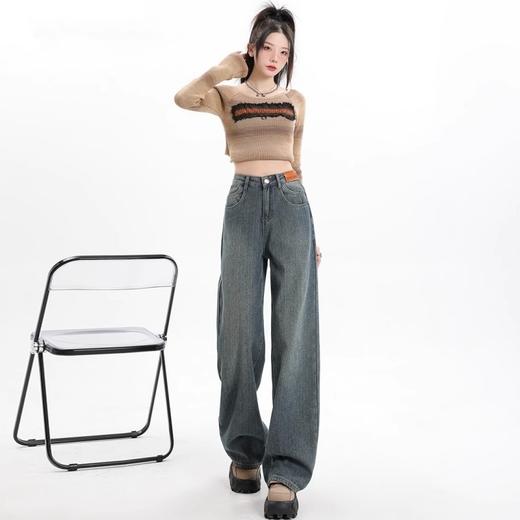 藏肉显瘦「DANMO碧筠漫影牛仔裤」宽松0束缚 自在更舒适 收腹高腰 提臀塑形 商品图3