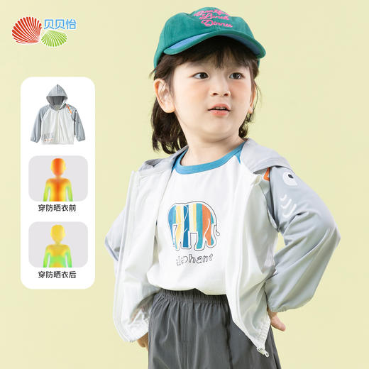 贝贝怡【UPF50+】25春夏新款男童防晒衣儿童轻薄透气速干防外套 商品图2