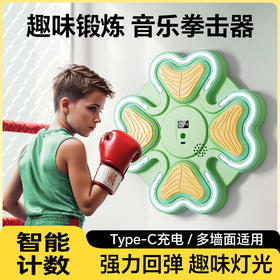 「智能计数！音乐拳击靶」新款拳击靶音乐拳击墙靶 儿童成人家用智能运动训练音乐拳击机健康训练
