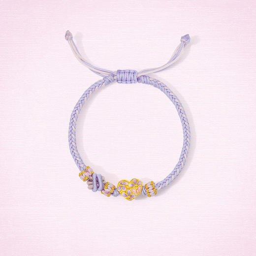 周六福黄金手串女款3d硬金定价迎春花足金珐琅花语转运珠送女友礼物 商品图3