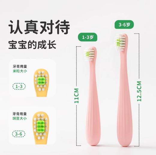 绿鼻子儿童牙刷软毛0到3岁幼儿3到6岁小孩专用4岁宝宝2岁以上小头 商品图4
