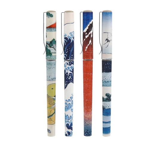 【4支】晨光ARP57511大英博物馆北斋速干水性签字笔 直液式 学生中性笔0.38 商品图4