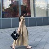 ROMI STUDIO-B 法式复古 收腰气质卡其色休闲长款连衣裙D3206 商品缩略图2