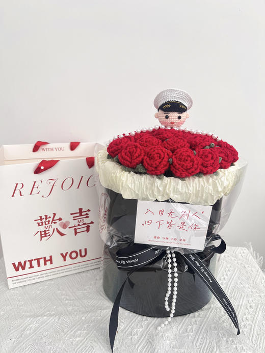 【DIY纯手工钩织25朵小玫瑰花束】纯手工钩织情人节送礼小香风花束（手工产品不支持退换）LQQ 商品图4