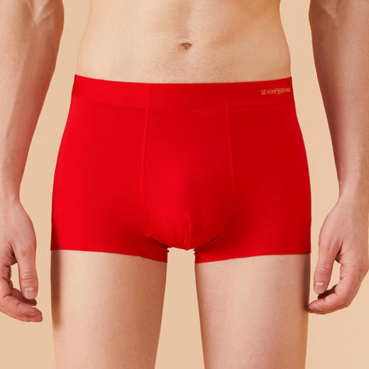柒牌莫代尔本命年男士大红色内裤夏季透气薄款结婚四角平角短裤衩	123F70440 商品图4