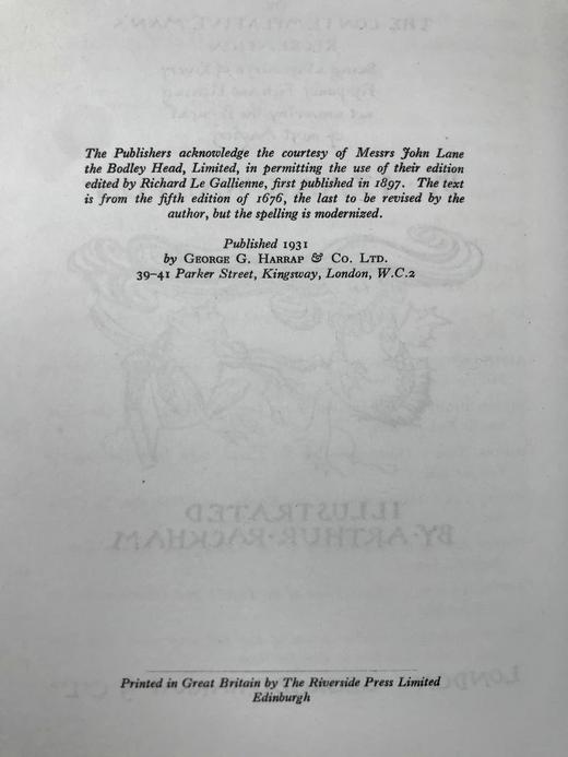 鬼才拉克姆签名限量版！1931年 沃尔顿《钓客清话》 12幅彩色与大量黑白文间插图 全犊皮（vellum）精装16开 商品图5