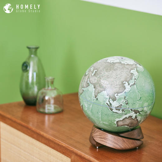 Homely Globe/宏微 黑胡桃木螺旋底座地球仪 25cm 客厅书房家玄关摆件开业礼品生日节日礼物 商品图2