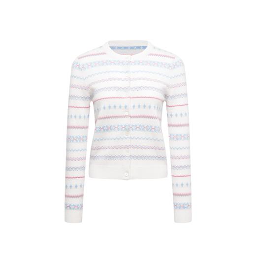 NUTH 亲肤澳毛费尔岛毛衣针织开衫女 奶油白 商品图5