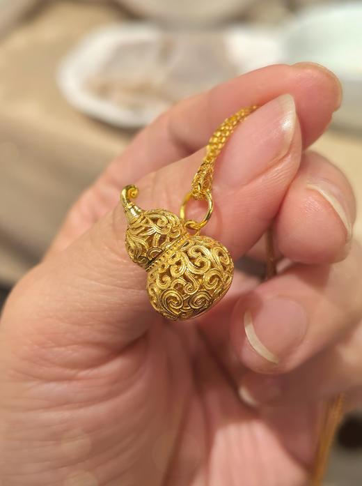 【福禄双全｜好运常伴】精致鎏金镂空纯银葫芦项链 商品图9