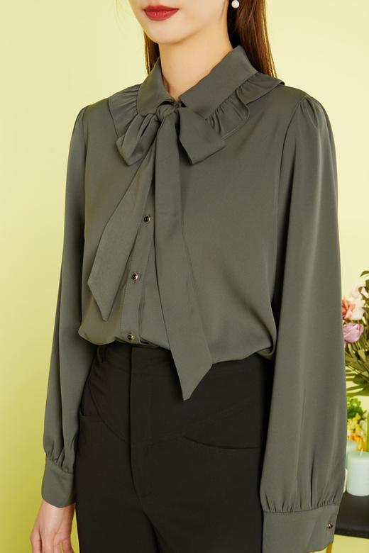 Le Malene 可拆卸荷叶领绑带衬衣 11369 商品图3