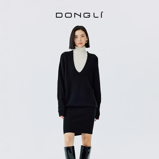 东黎 • 春季女士V领长袖连衣裙 4A39 商品图0