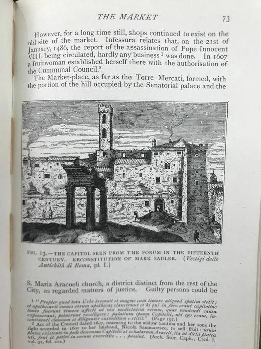 1906年 古代与现代时期的罗马市政广场 50幅插图 漆布精装36开 商品图8
