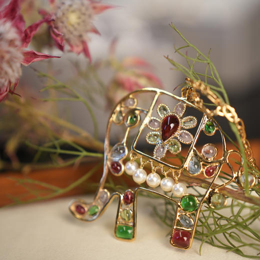 北京仓｜Gripoix Paris-Classic-彩象（小号） 水果冰淇淋色 项链［法国设计师］ 商品图0