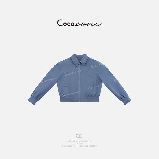 COCO ZONE 100棉设计感百搭气质翻领拉链外套CD1A0111 商品图0