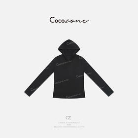 COCO ZONE 莱赛尔绵羊毛混纺早春连帽长袖T恤CD2A0067
