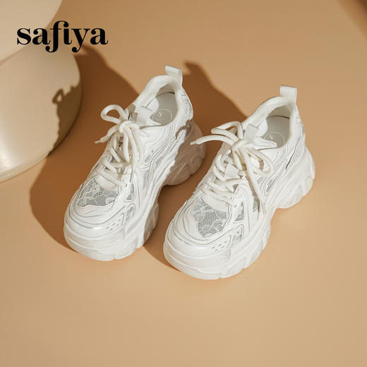 预售10天发|Safiya/索菲娅2025蕾丝透网增高厚底运动休闲老爹鞋 SFD1112238 商品图7