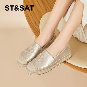 星期六小香风刺绣山茶花休闲渔夫鞋SSD1112E33