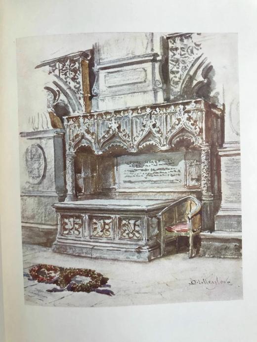 1906年 威斯敏斯特教堂 21幅彩色插图 漆布精装大32开 商品图10