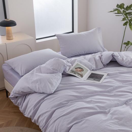 【水洗棉细格纹四件套】纯棉水洗棉四件套细格纹套件简约床上用品格子全棉 商品图9