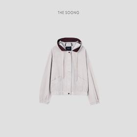 THESOONG‘韩国进口灯芯绒’抽绳连帽砂洗加软卫衣外套HZWT4730