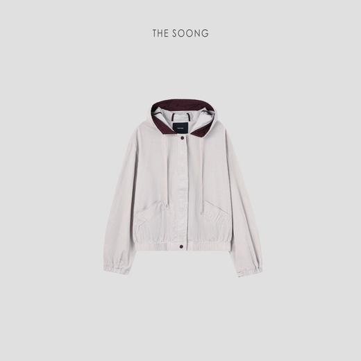 THESOONG‘韩国进口灯芯绒’抽绳连帽砂洗加软卫衣外套HZWT4730 商品图0