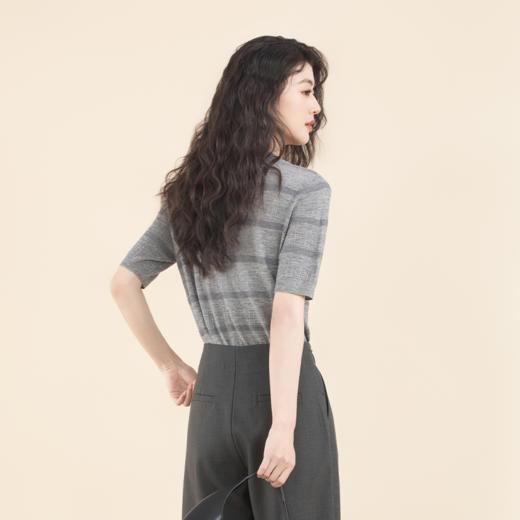 SNE6BE224诗梦薄暮灰条纹针织 商品图3