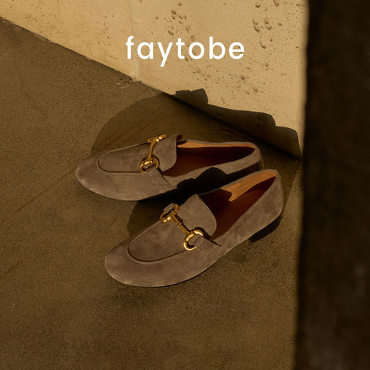 FAYTOBE 法式经典乐福鞋25春舒适一脚蹬羊反绒金属马衔扣复古女鞋 商品图1