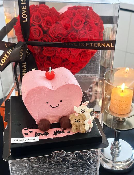 粉色爱心小狗贴贴蛋糕 | 昔果 商品图2