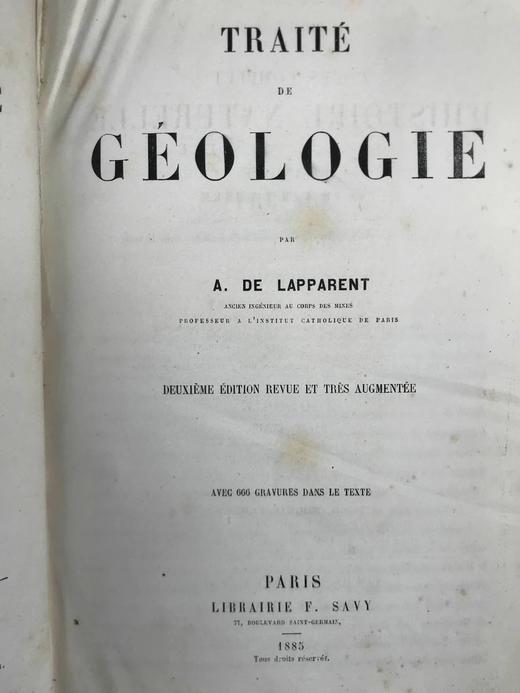 【法语】1885年 拉帕朗《地质学论文集》 666幅版画插图 真皮精装18开 商品图2